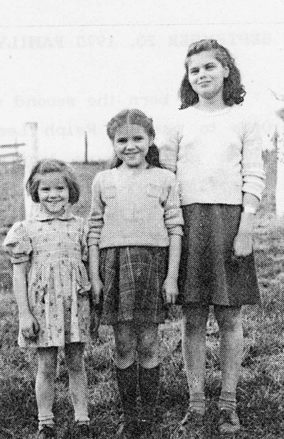 Spring of 1942, left: Barbara Sue, Phyllis Jane, and Patricia Ann Norman