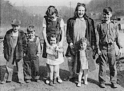 1945 From left Donald Shively, Wendell W Blakeman, Alberta Blakeman, Dolores Shively, Ralph Blakeman, Bottom Judith Ann Blakeman, Jo Anne Shively 