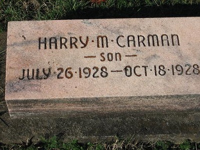 Harry Mills Carman Jul 26 1928-Oct 18 1928 