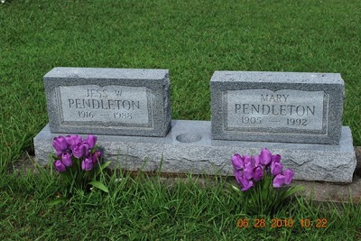 Jess Willard Pendleton Feb 24 1916-Feb 15 1988 / Mary Stoll 1905-1992 